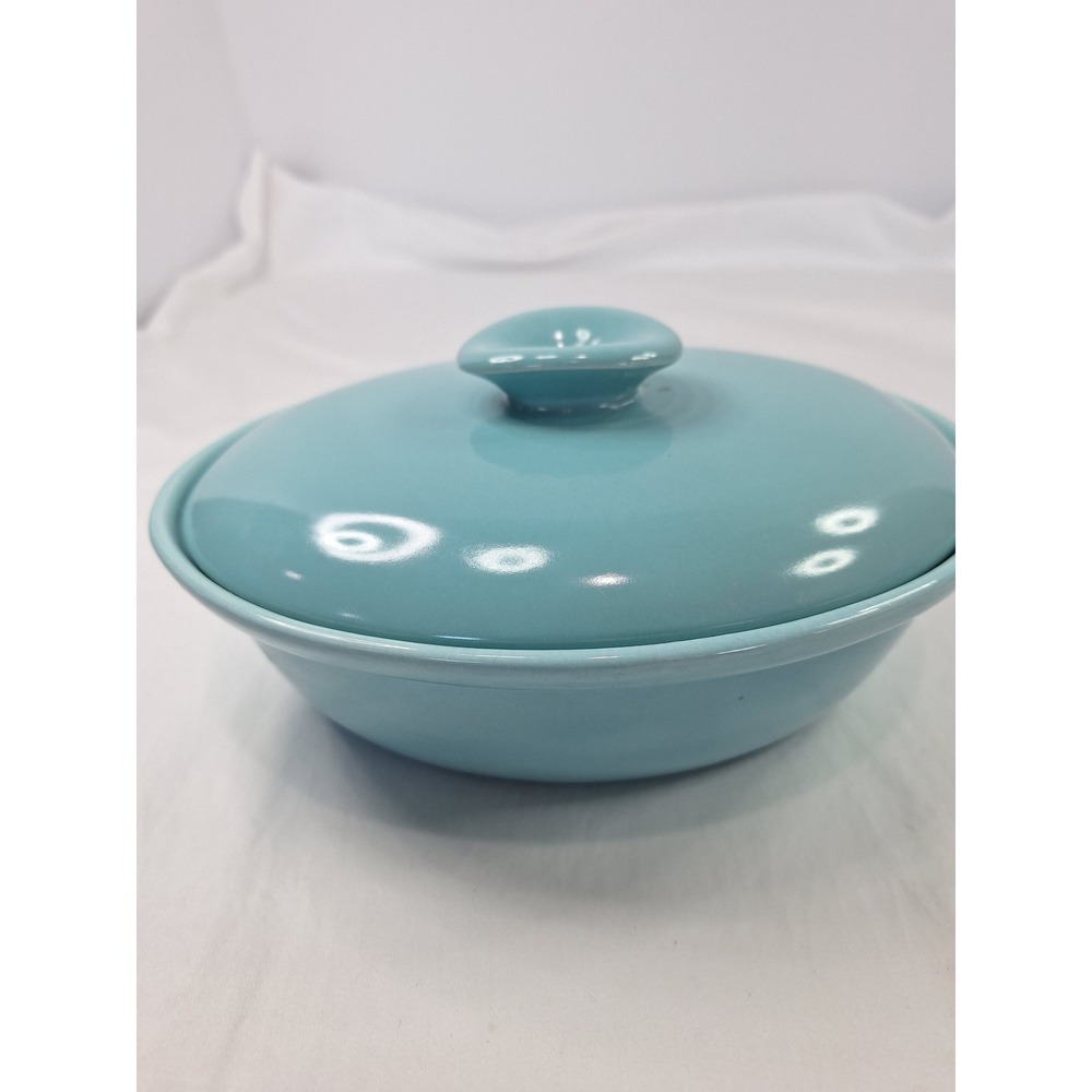 Miramar of California Turquoise Blue Oval Casserole Dish with Lid 872 Vintage